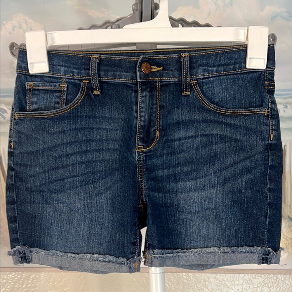 Old Navy Blue Jean Shorts with Cuffed Hem and Mid-Thigh Length